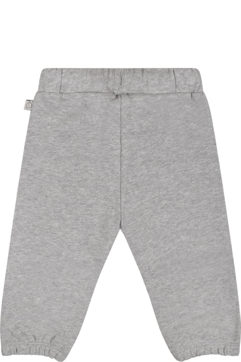 Bottoms for Baby Boys Stella McCartney Kids Grey Trousers For Baby Boy With Hamburger Print