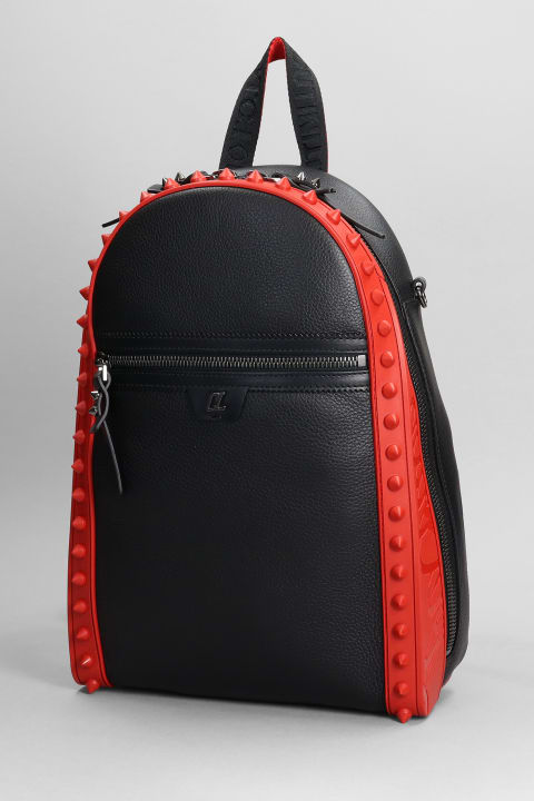 メンズ Christian Louboutinのバックパック Christian Louboutin Backpack In Black Leather