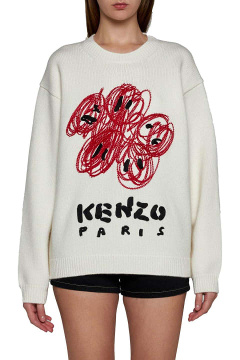 Kenzo for Men Kenzo Drawn Varsity Embroidered Knitted Jumper