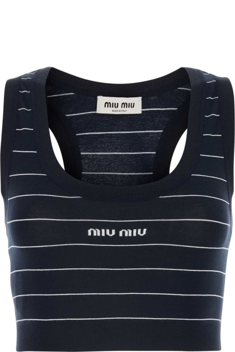 Miu Miu Fleeces & Tracksuits for Women Miu Miu Embroidered Viscose Blend Crop-top