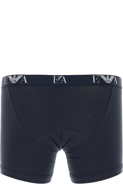 Emporio Armani Underwear for Women Emporio Armani Navy Blue Cotton Boxer Set