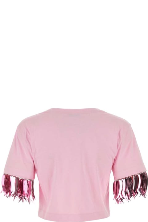 Paco Rabanne Topwear for Women Paco Rabanne Pink Cotton T-shirt