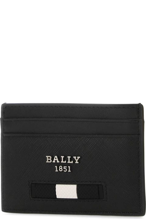 Wallets for Men Bally Black Leather Card Holder