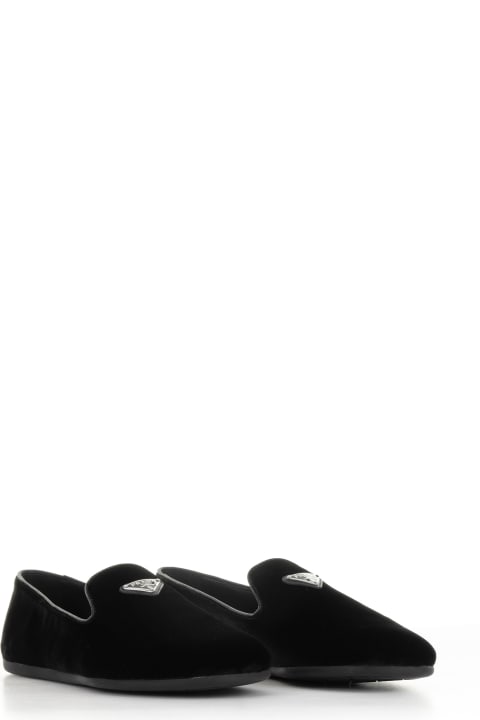 Prada Shoes for Men Prada Velvet Slip-on With Logo