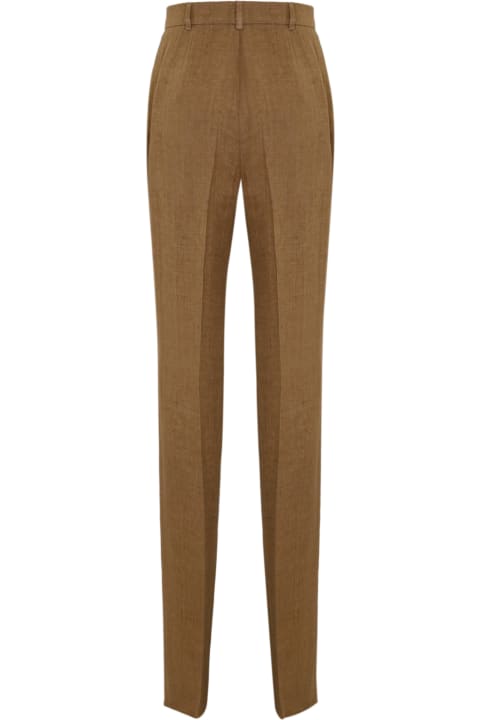 Pants & Shorts for Women Max Mara Studio 'alcano' Linen Trousers