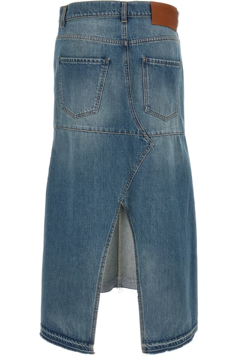 Clothing for Women Victoria Beckham 'fit & Flare Patched Denim' Skirt