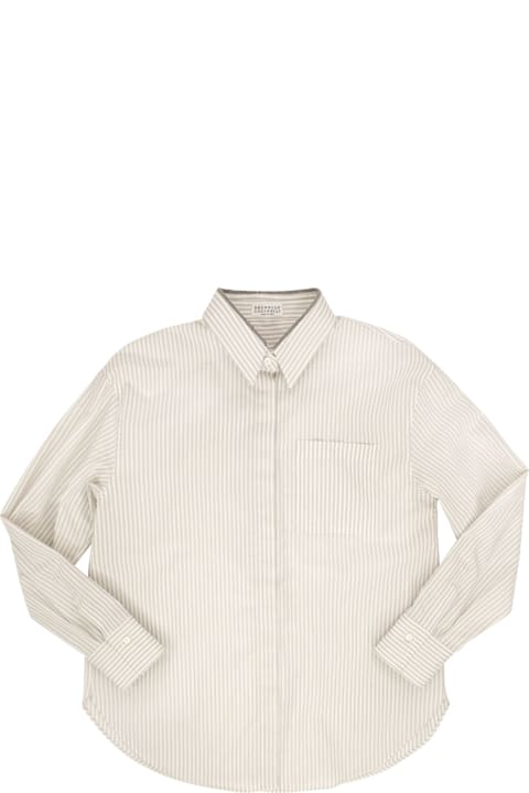 Brunello Cucinelli for Kids Brunello Cucinelli Camicia M/l Bianco/grigio