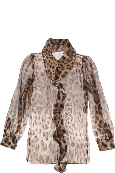 Dolce & Gabbana Topwear for Women Dolce & Gabbana Leopard-print Silk Blouse