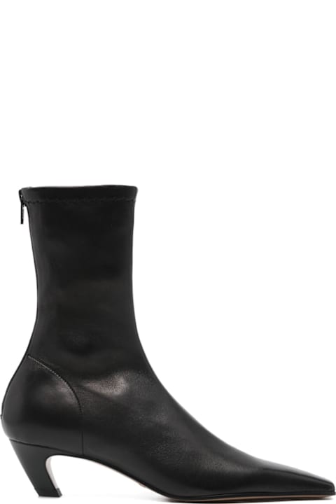 Khaite Arizona Leather Ankle Boots