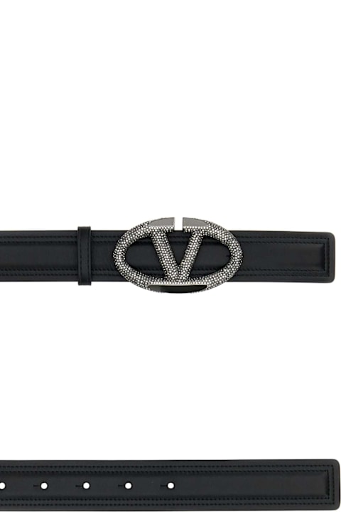 Valentino Garavani Accessories for Women Valentino Garavani Black Leather Belt