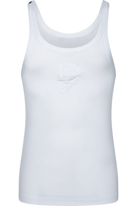 Dolce & Gabbana Sweaters for Men Dolce & Gabbana Dg White Cotton Tank Top