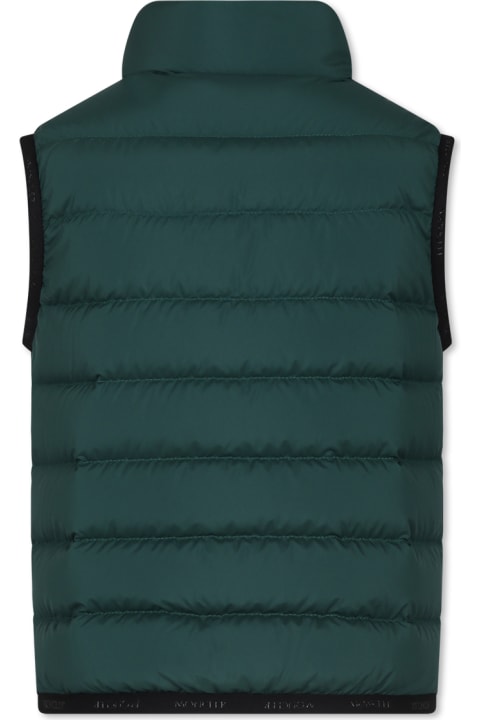 Moncler Clothing for Boys Moncler Green Contrin Vest For Boy With Logo