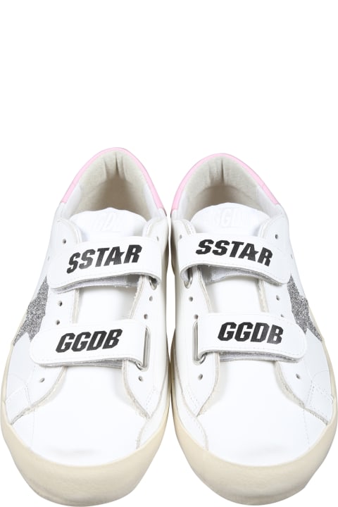 White Sneakers For Girl With Logo
