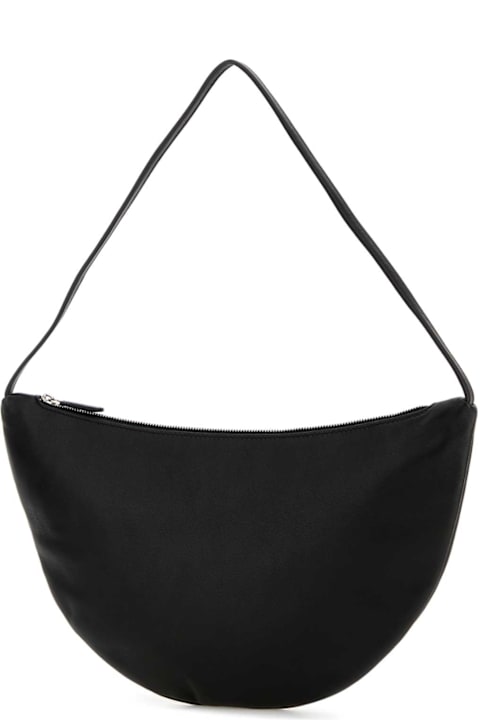 The Row for Kids The Row Black Leather Small Izzy Shoulder Bag