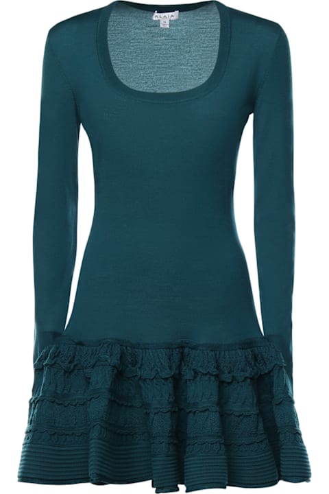 インテリア Alaia Wool Crinoline Dress With Ruffles