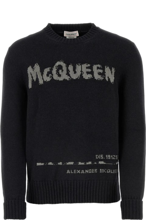 Alexander McQueen Sweaters for Men Alexander McQueen Charcoal Cotton Sweater