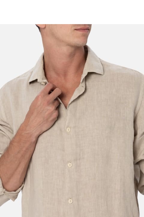 Homeware MC2 Saint Barth Man Beige Linen Shirt Pamplona