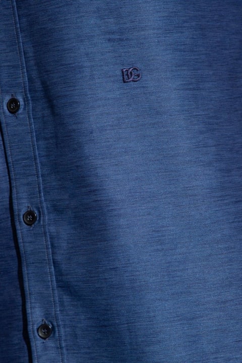 メンズ Dolce & Gabbanaのシャツ Dolce & Gabbana Logo Embroidered Buttoned Shirt
