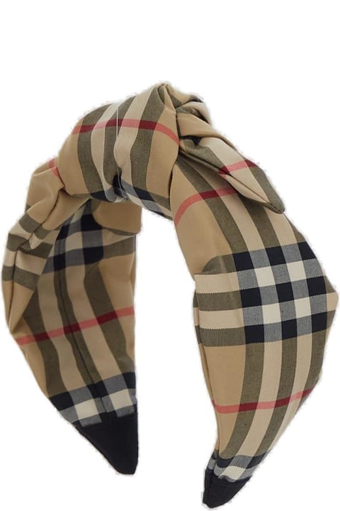 Burberry for Kids Burberry Checked Knot-detailed Headband