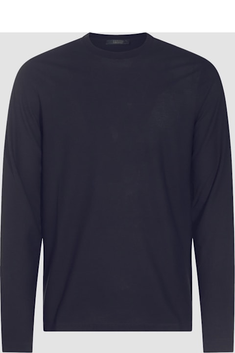 Zanone Clothing for Men Zanone Dark Blue Cotton T-shirt