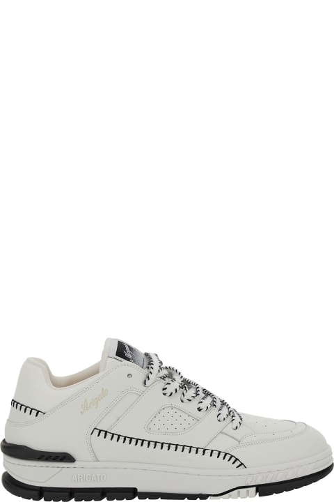Fashion for Men Axel Arigato 'area Lo Sneaker Stitch' White Low Top Sneakers With Contrasting Stitch Detail In Leather Man