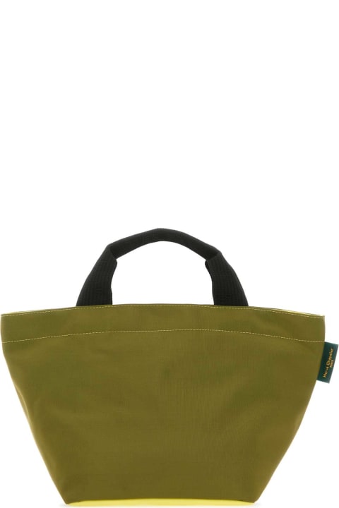 ウィメンズ Hervè Chapelierのトートバッグ Hervè Chapelier Olive Green Canvas Shopping Bag