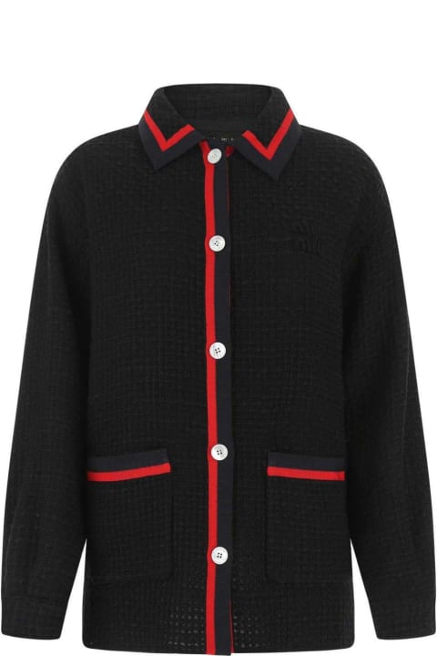 Miu Miu Coats & Jackets for Women Miu Miu Striped Trim Tweed Jacket