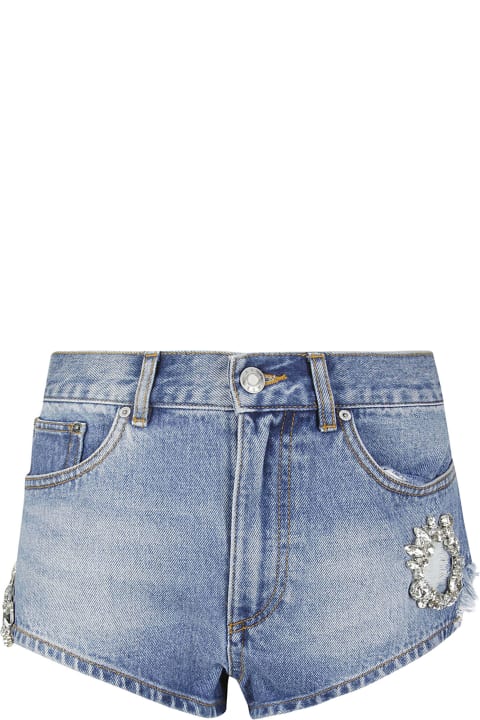 AREA Pants & Shorts for Women AREA Distressed Crystal Denim Hot Short