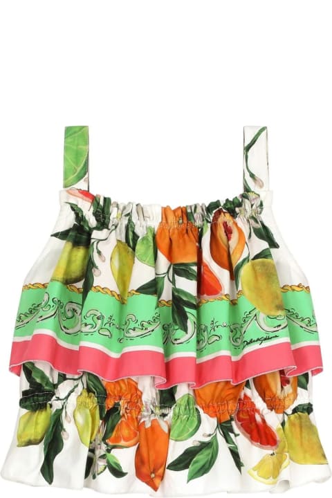 Topwear for Girls Dolce & Gabbana Sleeveless Top With Lemon And Orange Print