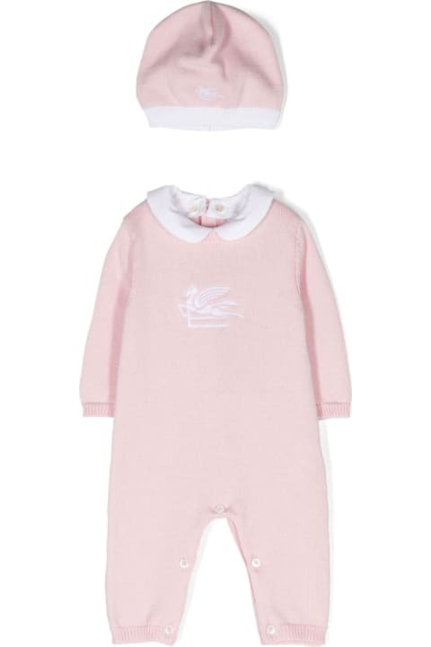 Etro Clothing for Baby Girls Etro Pegasus Onesie Set With Embroidery