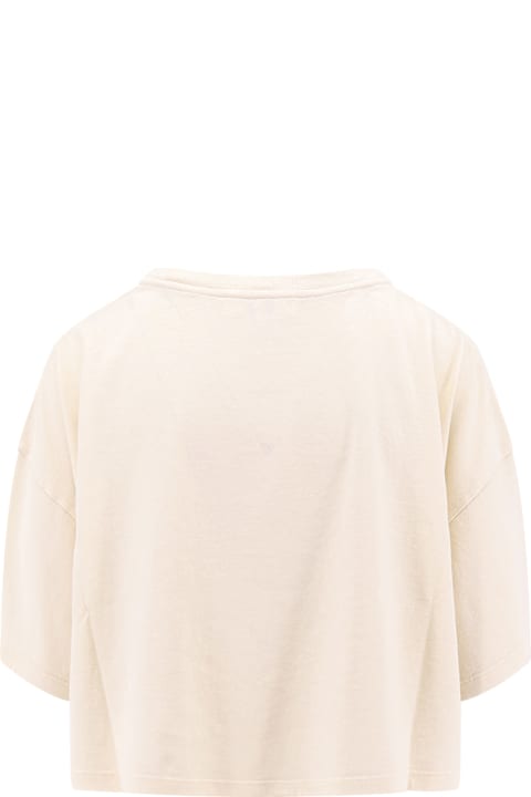 Chloé Topwear for Women Chloé Biologic Cotton T-shirt With Frontal Logo Patch