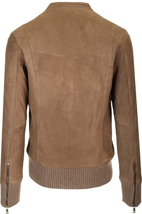 Giorgio Brato معاطف وجواكت لـ القسم الرجالي Giorgio Brato Suede Leather Biker