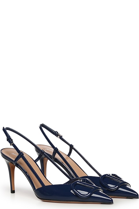 Valentino Garavani Vlogo Signature Patent Leather Slingback Pump
