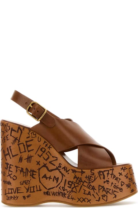 Chloé Shoes for Women Chloé Brown Leather Maxime Wedges