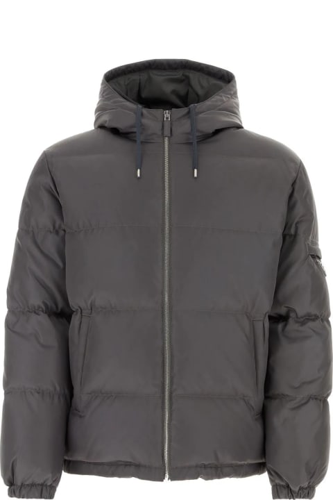 Prada Coats & Jackets for Men Prada Graphite Re-nylon Down Jacket