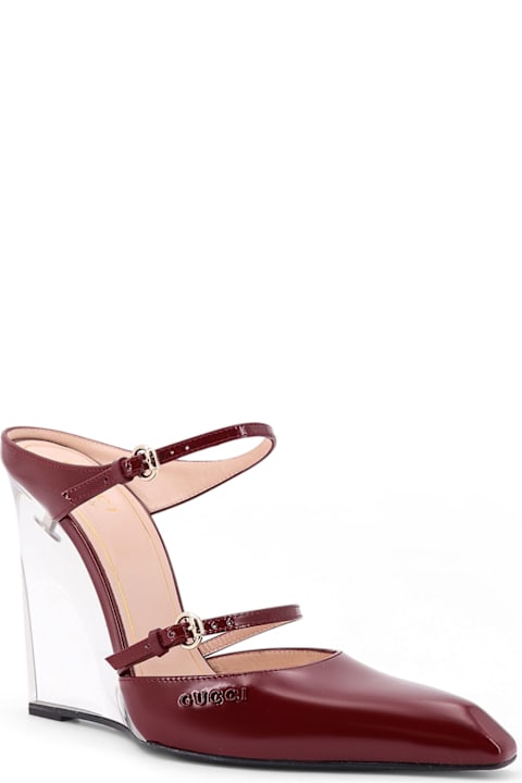Sale for Women Gucci Wedge Leather Mule