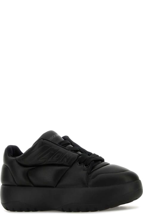 Dsquared2 Shoes for Women Dsquared2 Black Leather Puffer Sneakers