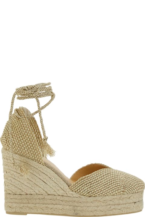 Castañer for Men Castañer 
cora
 Beige Wedges With Lace-up Closure In Fabric Woman