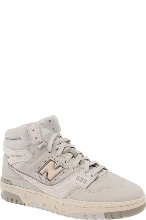 Fashion for Women New Balance '650' Grey High-top Sneakers With N Logo In Leather And Mesh Woman