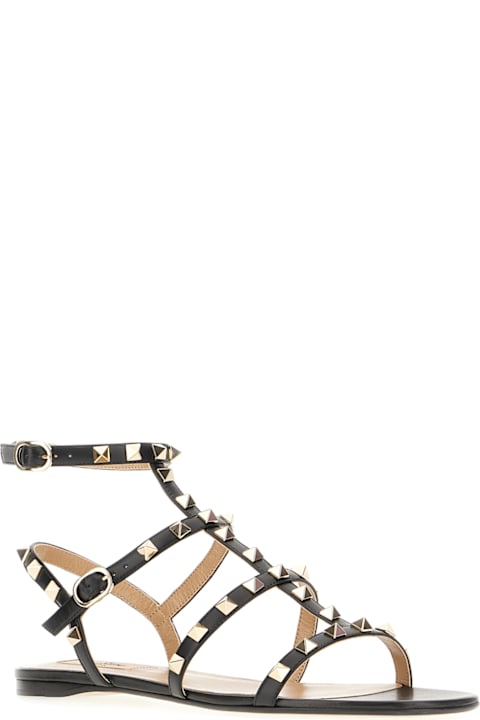 Valentino Garavani Shoes for Women Valentino Garavani Black Leather Sandals
