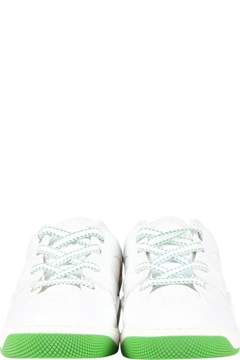 ボーイズ Gucciのシューズ Gucci White Sneakers For Boy With Logo Gg