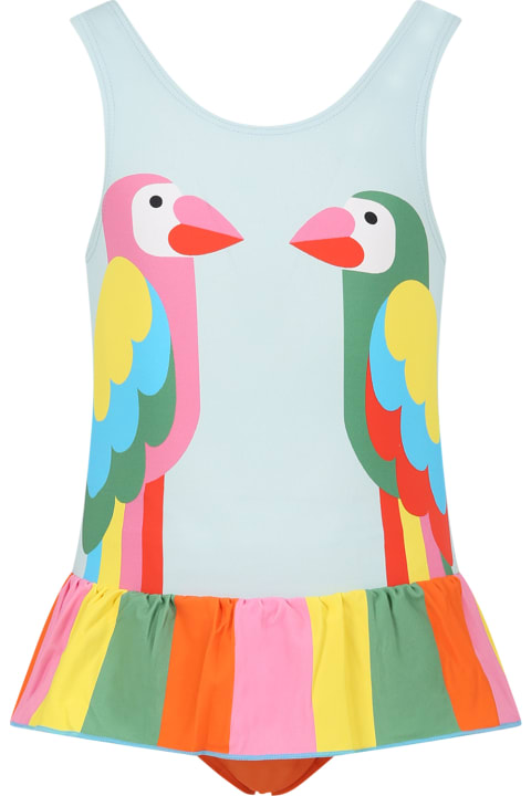 Homeware Stella McCartney Kids Multicolor Swimsuit For Girl With Parrots Print