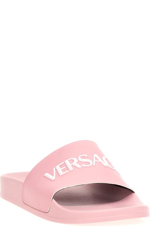 Versace Shoes for Baby Girls Versace Logo Slides