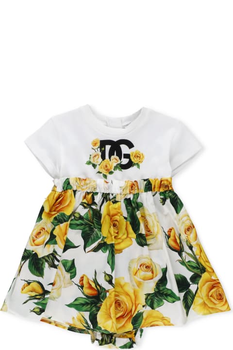 Dolce & Gabbana Bodysuits & Sets for Baby Girls Dolce & Gabbana Flowering Two Piece Suit