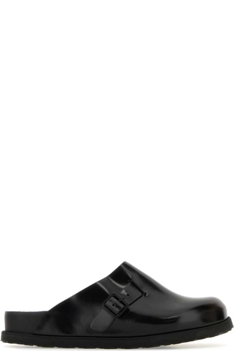 Birkenstock for Women Birkenstock Black Leather 33 Dougal Slippers