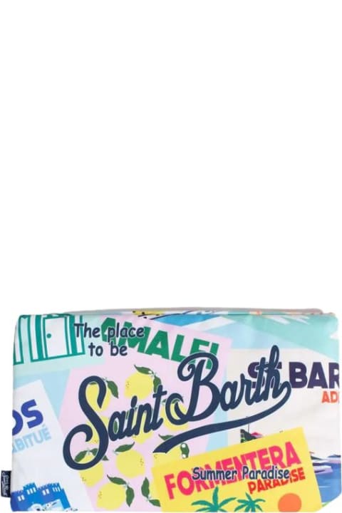 メンズ新着アイテム MC2 Saint Barth Aidan Beach Towel With Postcard Print