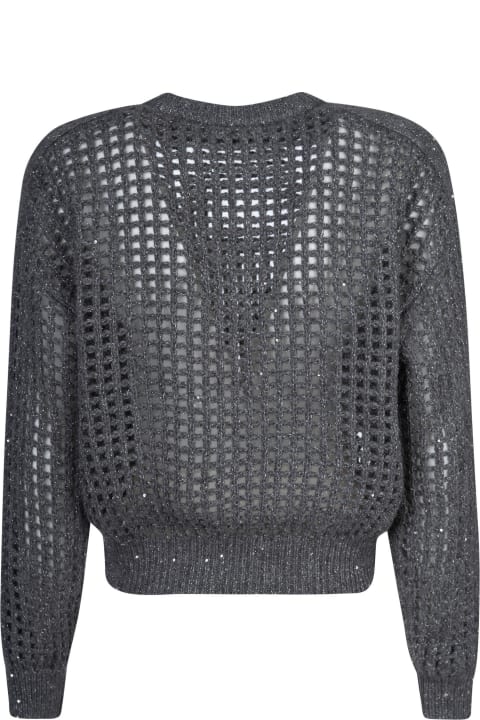 Brunello Cucinelli for Women Brunello Cucinelli Perforated Rib Trim Sweater