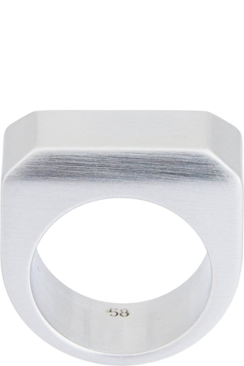 Rings for Women Rick Owens Beveled Logo Engraved Ring