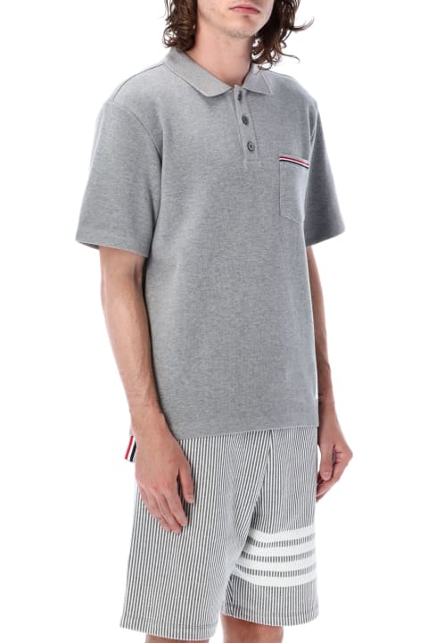 Topwear for Men Thom Browne Short Sleeve Polo W Pocket Interlock