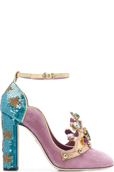 Dolce & Gabbana for Women Dolce & Gabbana Suede Crown Pumps
